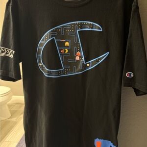 Champion Black T-Shirt with Pac-Man Design